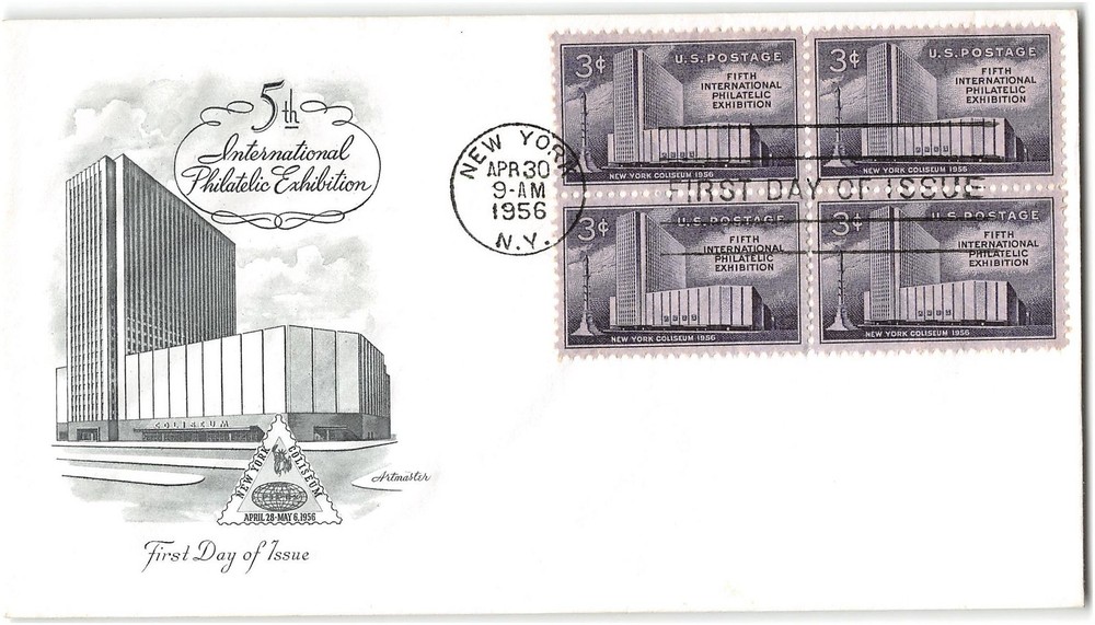 US #1076 First Day Cover (FDC), 1956, Artmaster