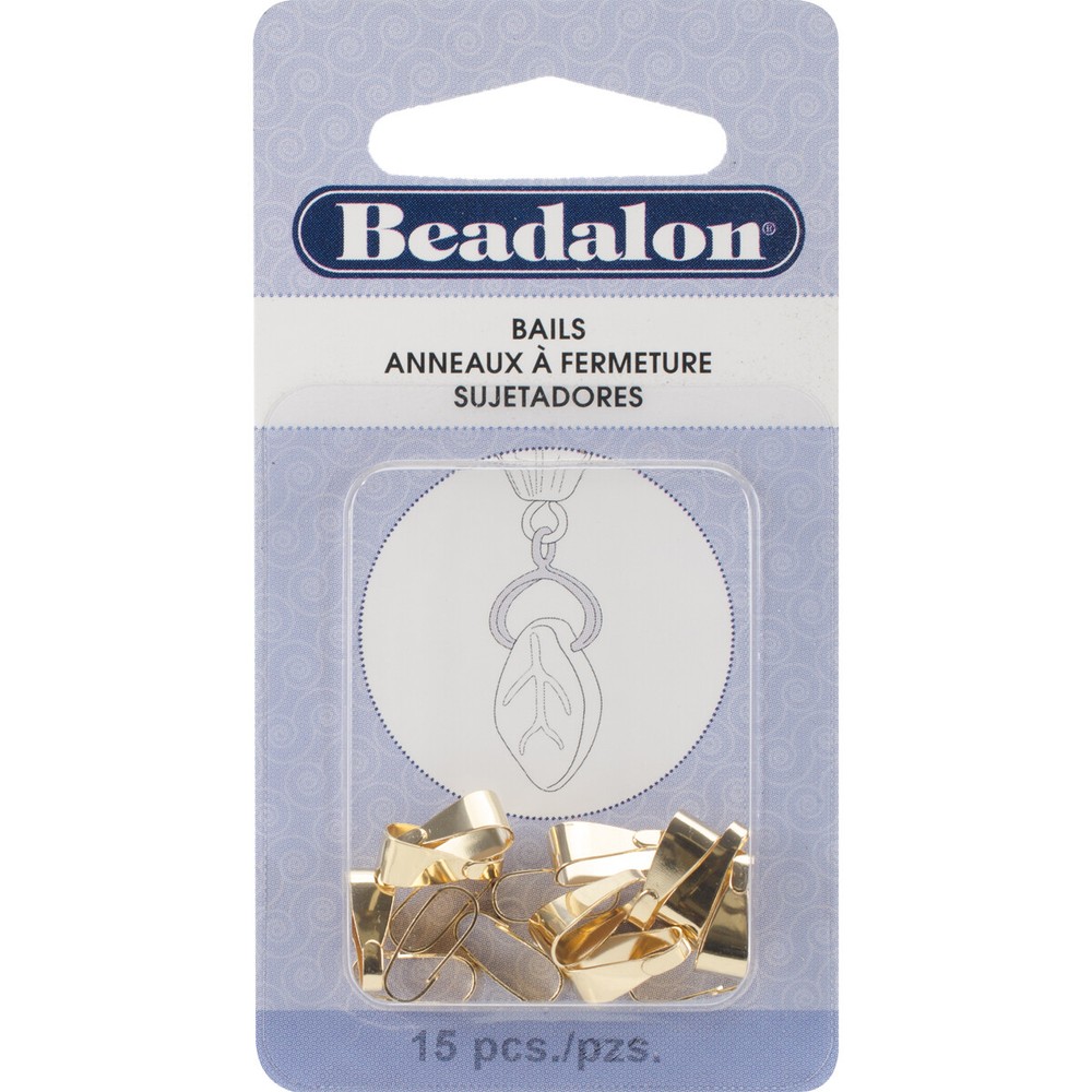 Pendant Bails Medium 10mm 15/Pkg Gold-Plated