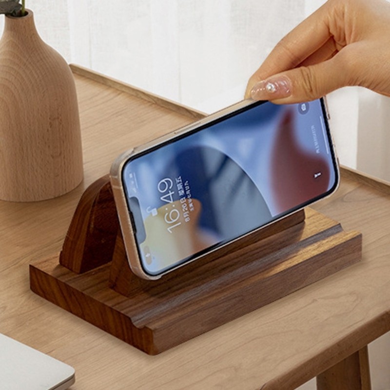 Multifunction Walnut Device Stand Walnut Stand Compact for Work Study