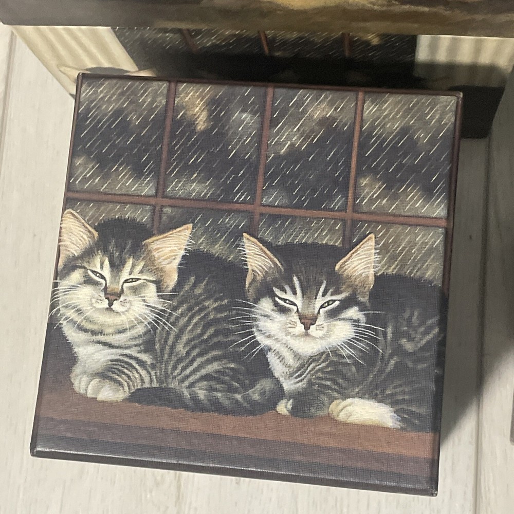 Complete Set of 7 Bobs Boxes Cat Decor Design Stackable Nesting Boxes