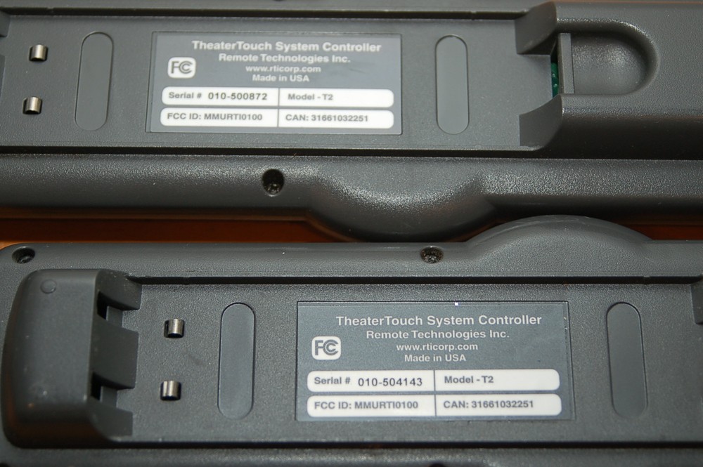 Lot of 2 RTI Theater Touch System Remote Control Controller T2