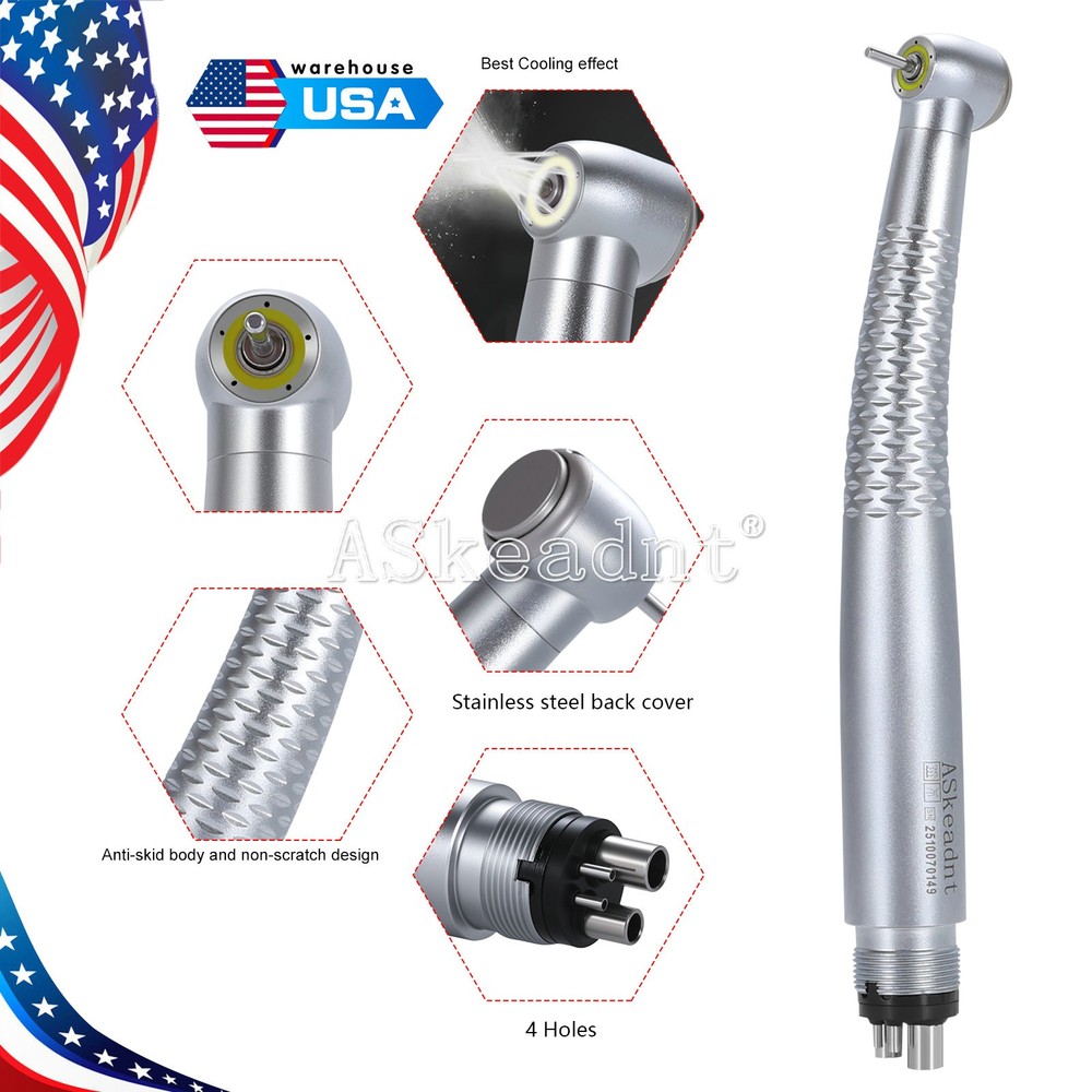Dental Shadowless Ring LED High Speed Ceramic Handpiece 5 Water Spary 4Holes