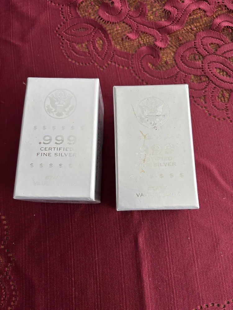 Two Silver Bar Boxes With Black Velvet