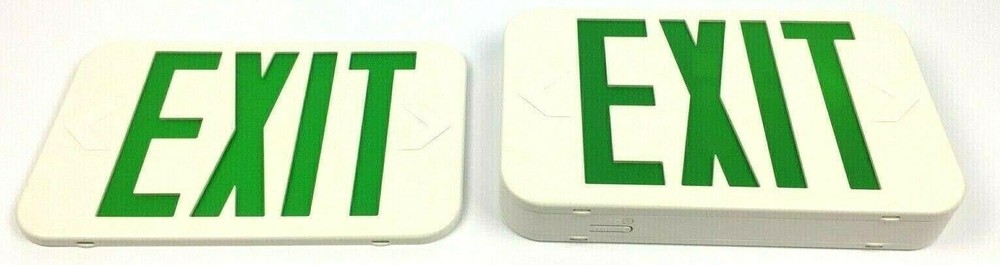 Progress Exit Sign Lighting 120V White Board Integrated LED Green PETPE-UG-30