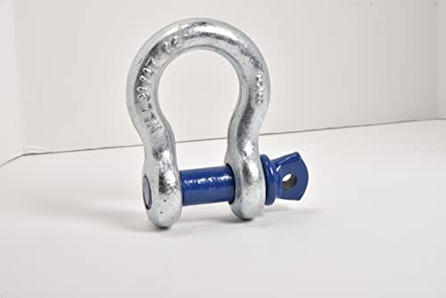 Galvanized Blue, Rigging 5/8" Bow Shackles D Ring Rugged 13 2 Pack Galv-Blue