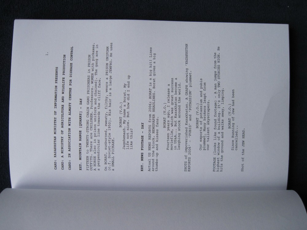 BORAT SUBSEQUENT MOVIEFILM - OSCAR CONSIDERATION SCRIPT - PB, 1st Edition