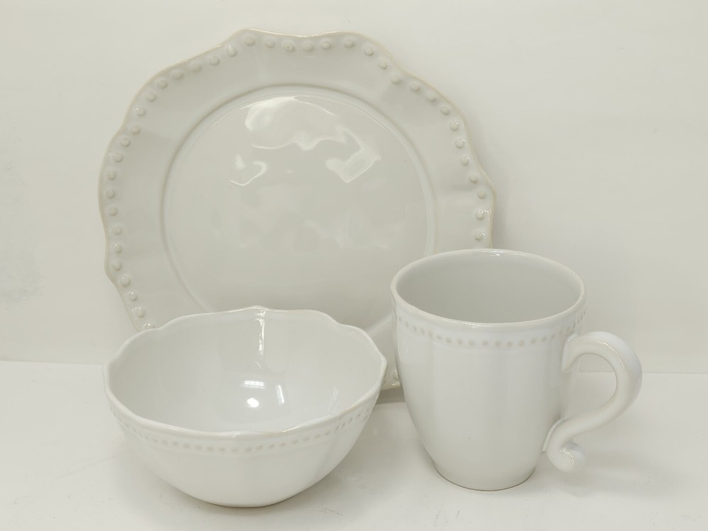 Mikasa Dinnerware Alyse 3-Piece Dinner Set, White