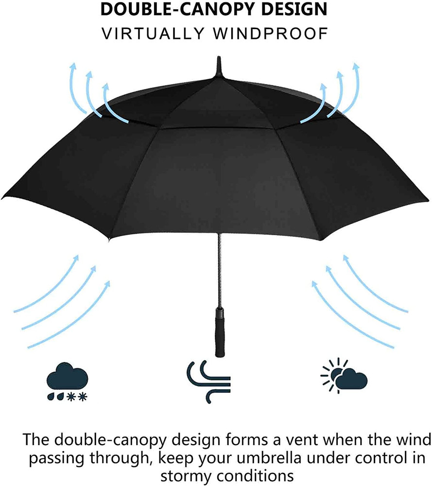 Extra Large Golf Umbrella, 54/62/68/72 Inch Automatic Open, Oversize Double Cano