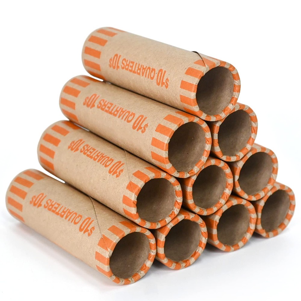 72 PCS Preformed Coin Wrappers Rolls-Quarters