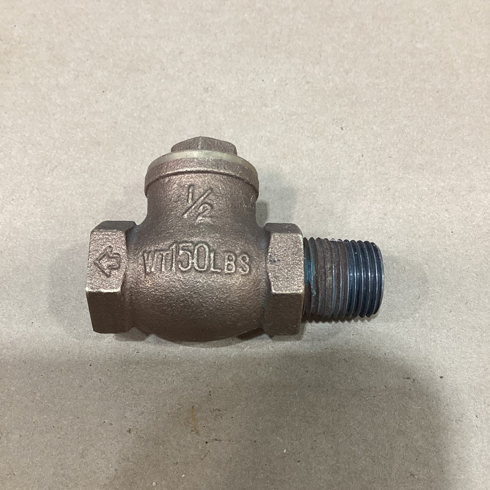 1/2" Female Threaded (NPT) T-Pattern Swing Check Valve Brass