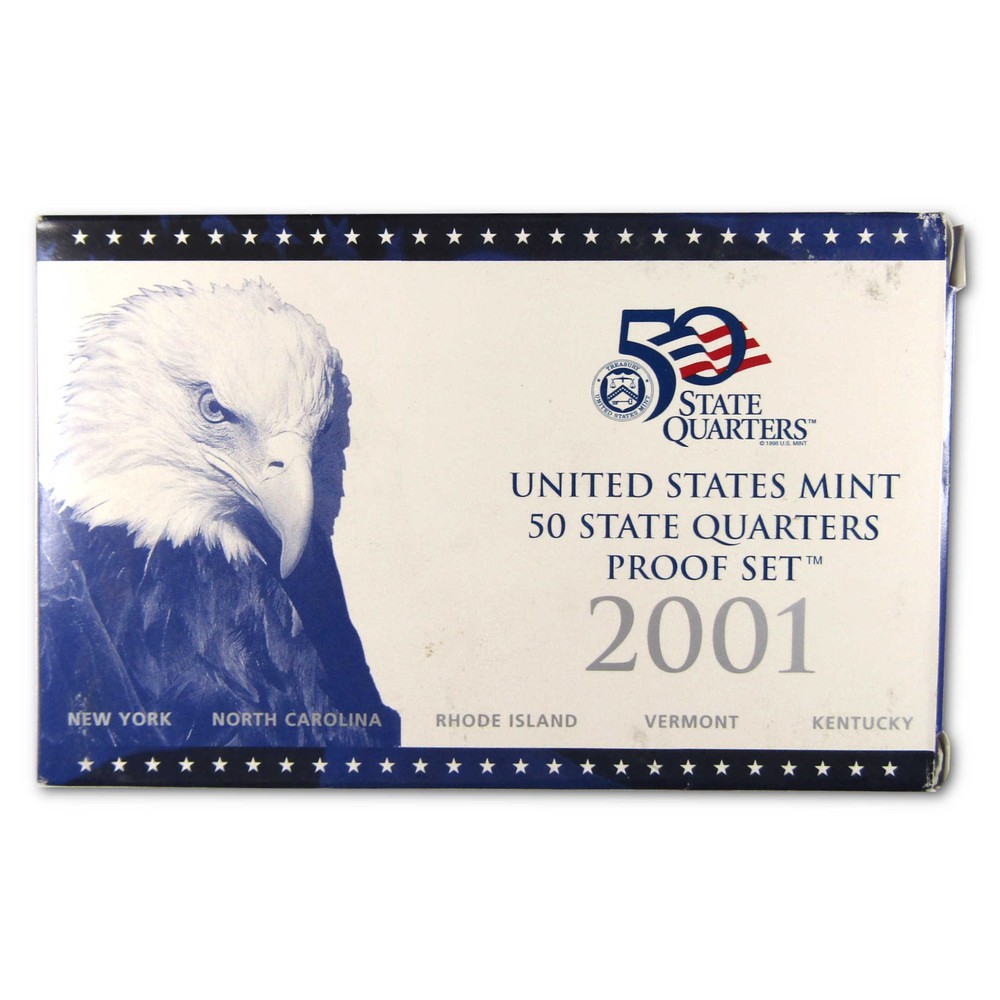 2001 State Quarter Clad Proof Set U.S. Mint Packaging OGP COA