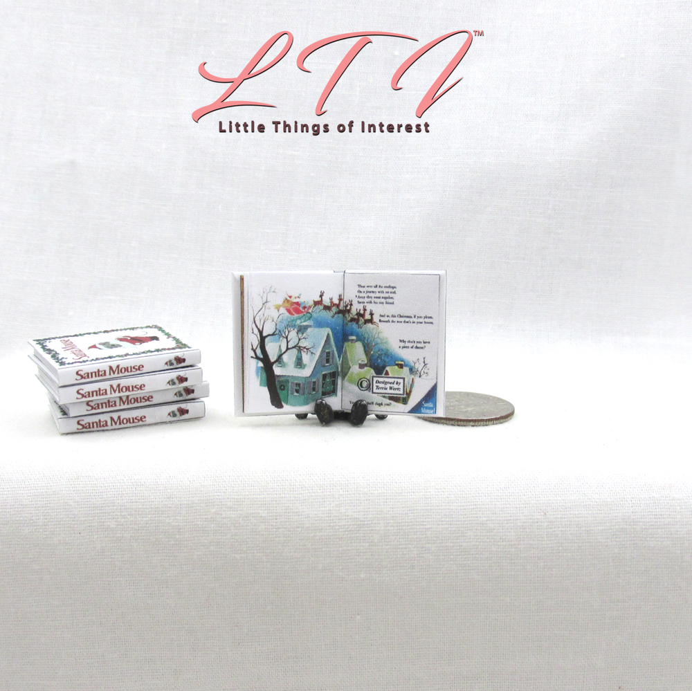 SANTA MOUSE 1:12 Scale Miniature Readable Illustrated Book