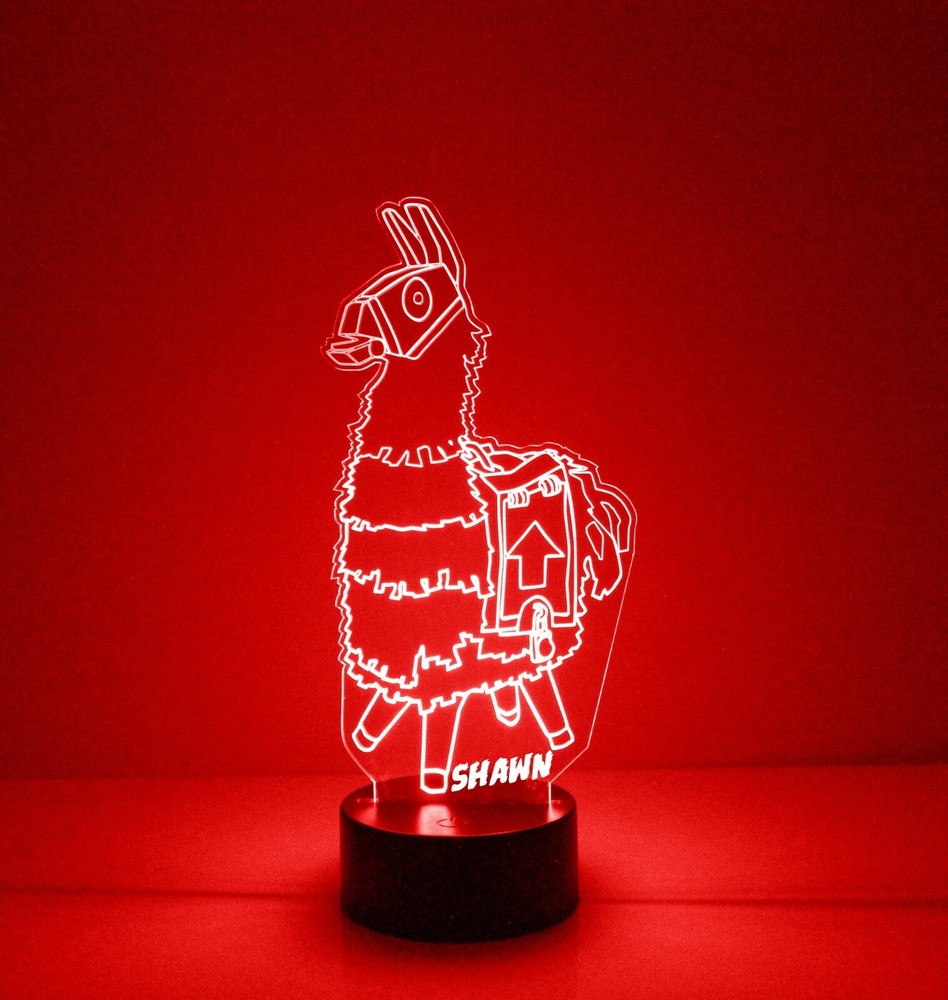 Fortnite Llama LED Night Light, with Remote Control, Engraved Gamers Light