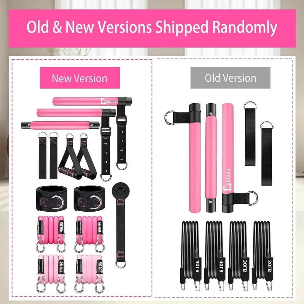 Versatile Pilates Bar Kit with Stackable Resistance Bands for Full Body Workouts