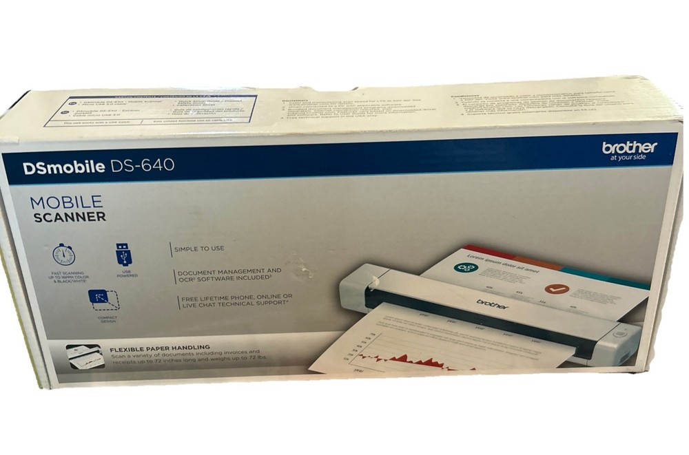 Brother DS-640 Compact Mobile Document Scanner - White