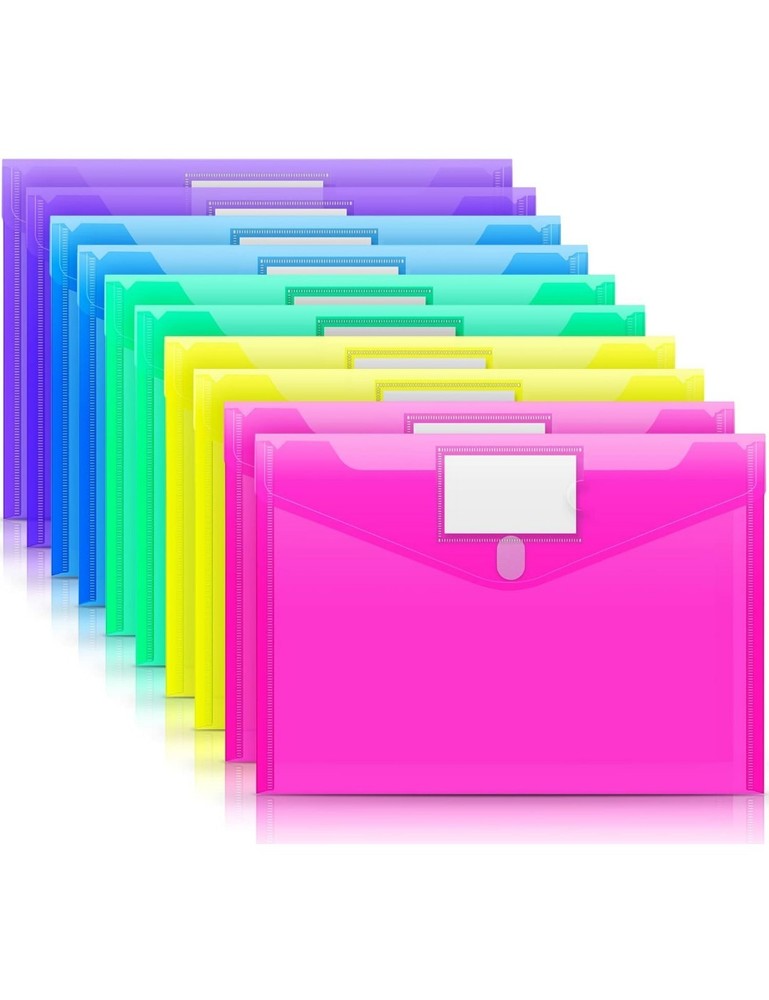 70 PCS Plastic File Folders Envelopes for Documents, School Office Reusable