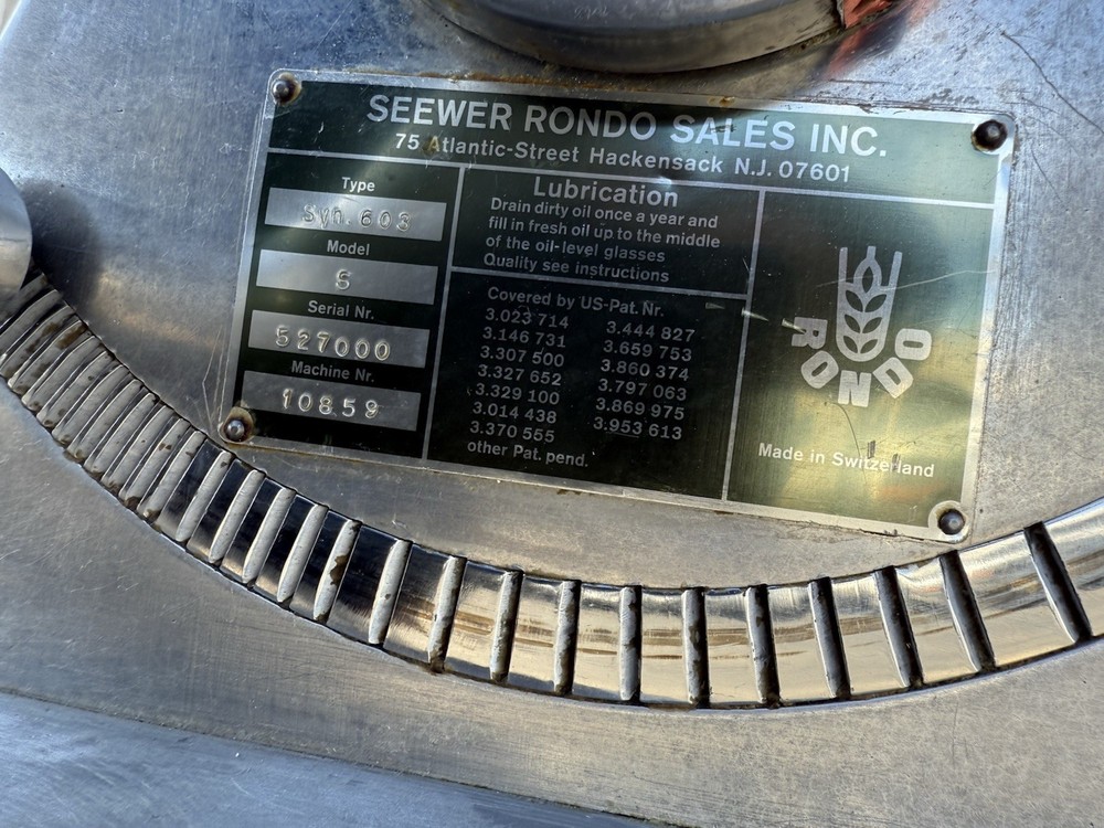 Rondo SVN 603 Dough Sheeter