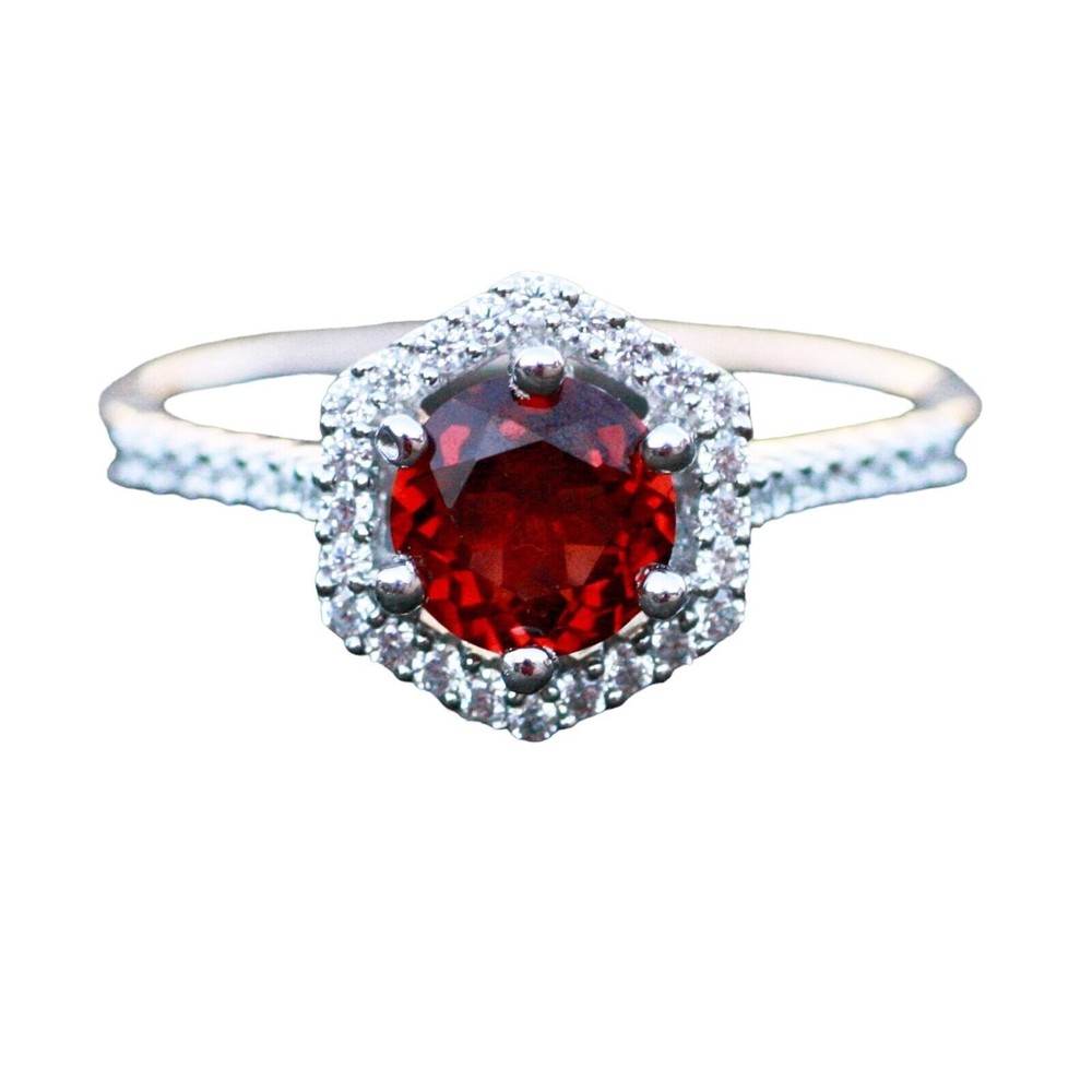 Handmade Victorian Style Natural Garnet Ring Solid Sterling Silver 925