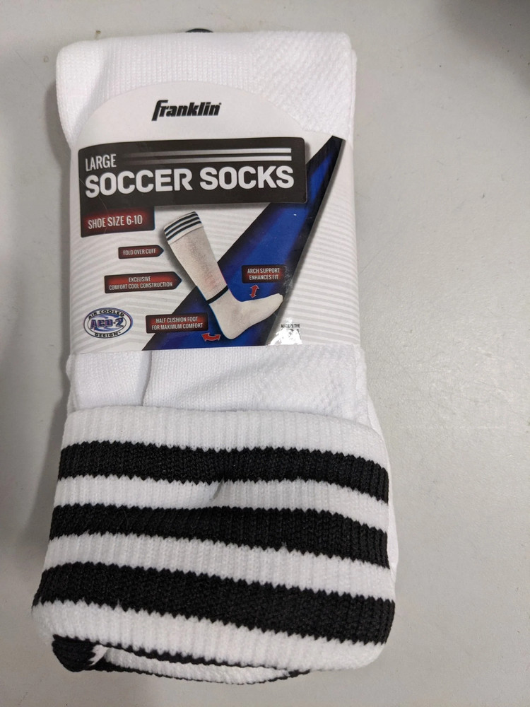 Franklin Soccer Socks New White Large