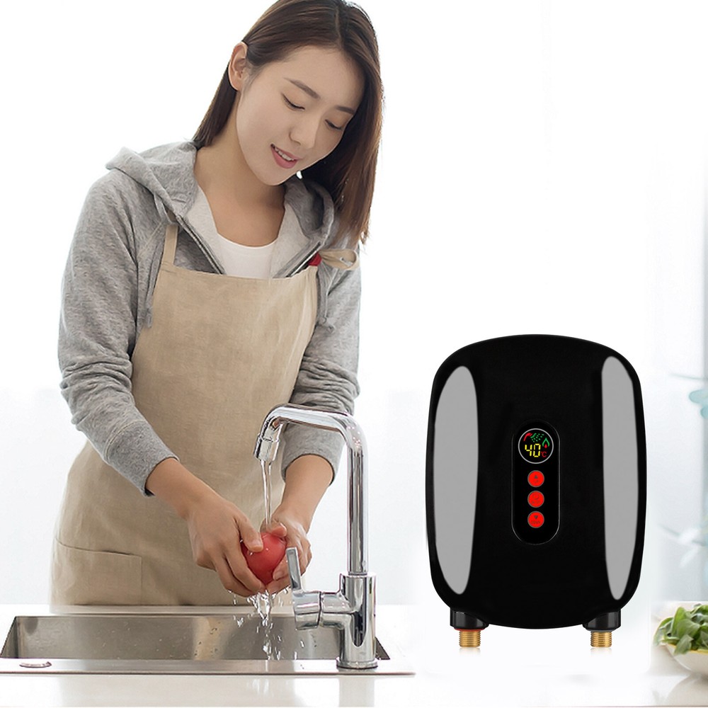 220V Electric Tankless Home Hot Water Heater Whole House Instant Heating 6500W