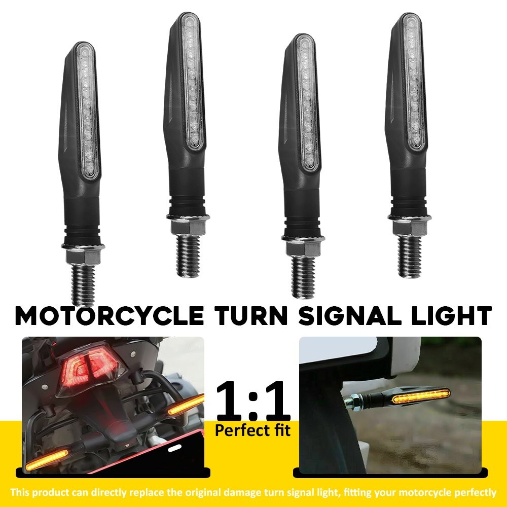 4PCS Motorcycle Led Turn Signal Indicator Blinker Amber Lights Universal Durable