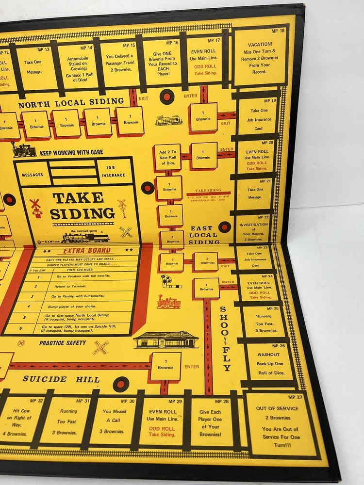 1976 Take Siding The Railroad Train Board Game - **Game Board Only** Replacement