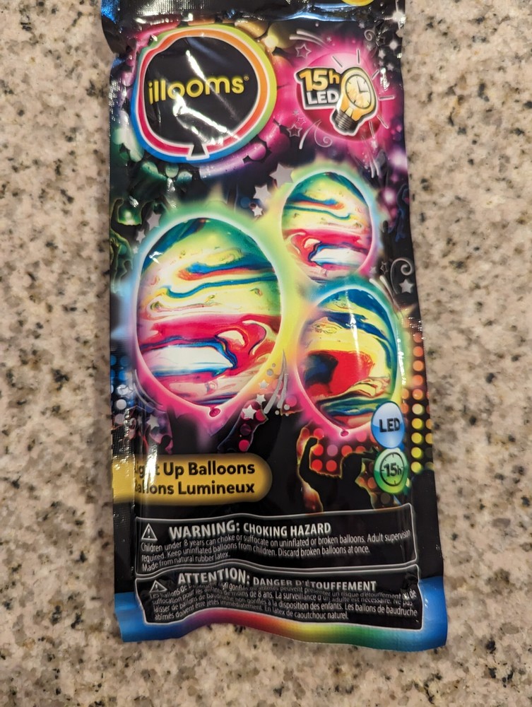 Marble Light Up Balloons - 3 Pcs