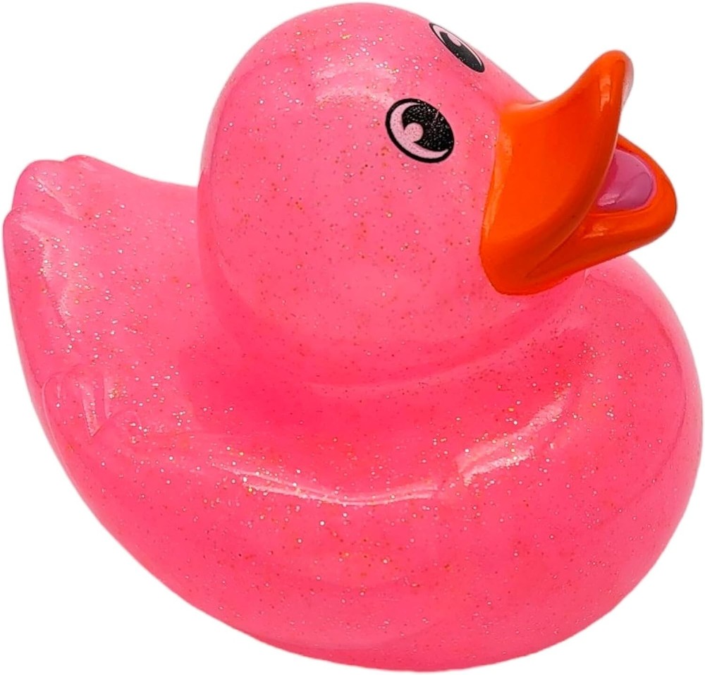 Large 6" Tall Glitter Rubber Duckies (12 Pack)