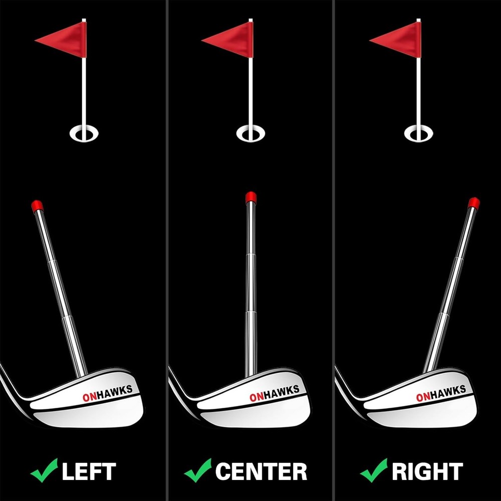 Golf Alignment Rods-Club Alignment Sticks with Telescopic Magnetic Corrector Tra