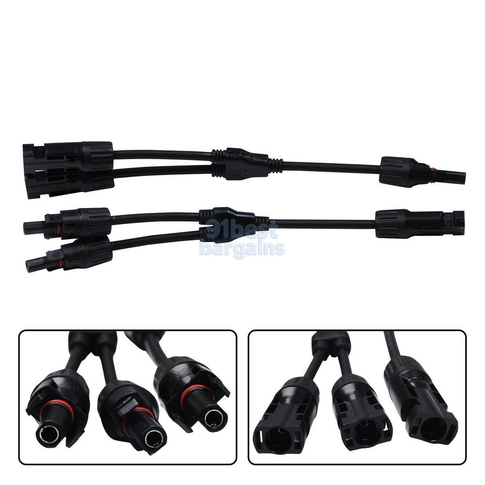 1-2 Solar Panel Y Branch Cable Connection Waterproof Adapter Connector Extension