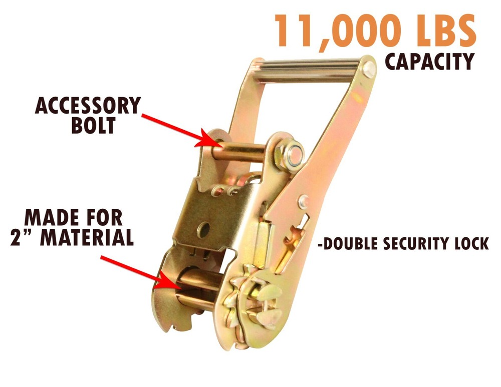 Tie Down Ratchet with Short Handle for 2" Strap Webbing Cargo Ratcheting 2 pack