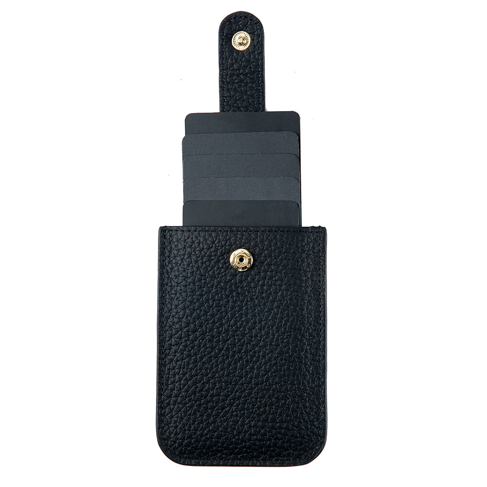 Safe RFID Leather Minimalist Slim Wallets Multi Card Holder Purse with Pull Tab