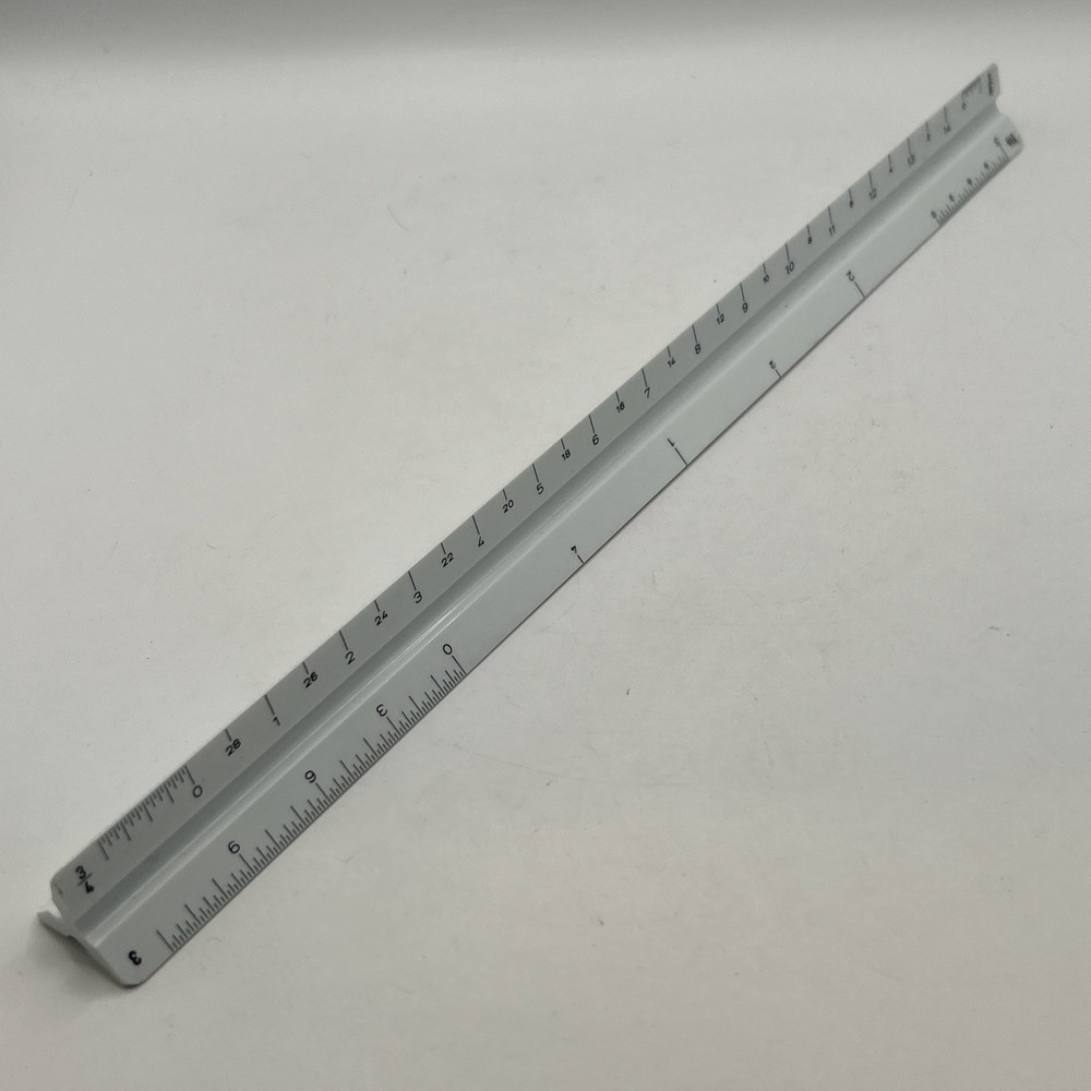 Alvin No. 110P Precise Triangle Architect Drafting Scale Ruler Germany 12"