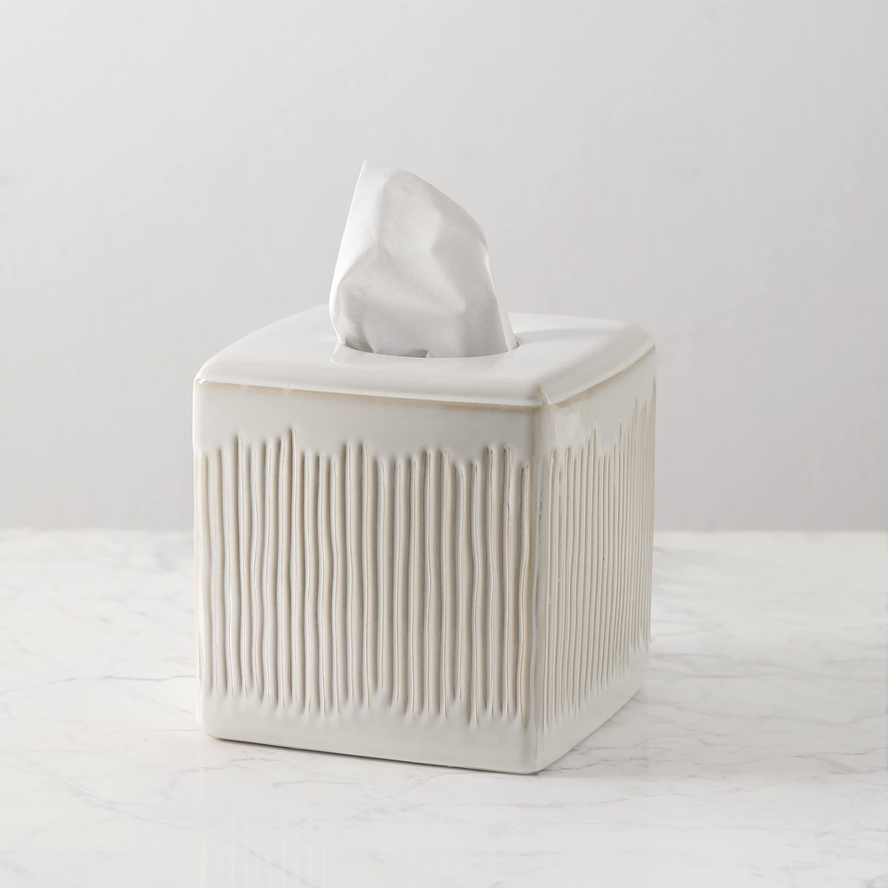 Bathroom Accessories - Ceramic Tissue Holder, Decorative Square Tissue Cover ...