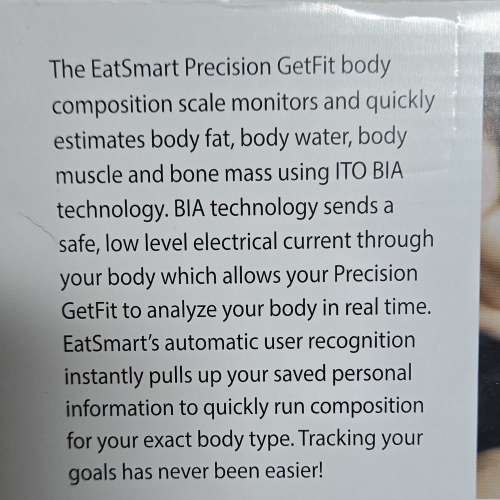 EatSmart Precision GetFit Body Analyzing Digital Glass Modern Black Scale
