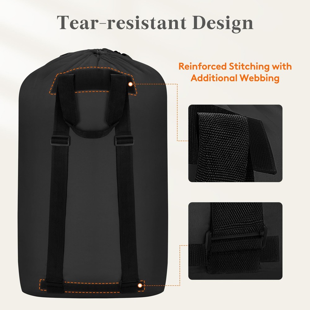 Extra Large Laundry Backpack Travel Bag with Mesh Pocket and Shoulder Strap