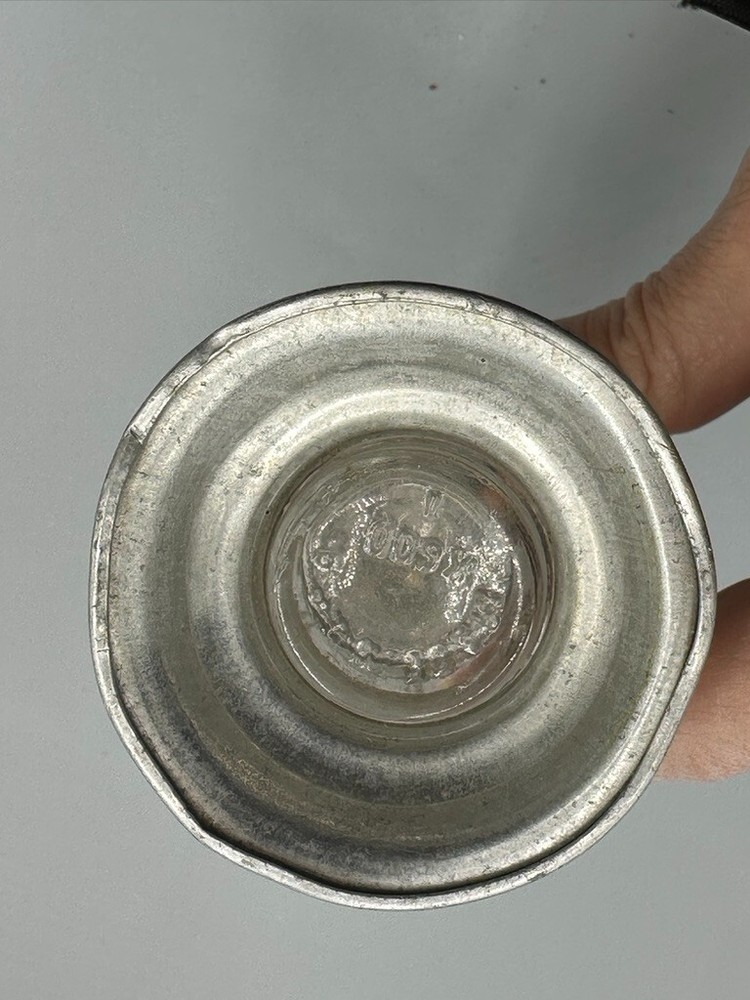 1920s LANTERN K600 Embossed Glass CANDY CONTAINER Antique E&A 445