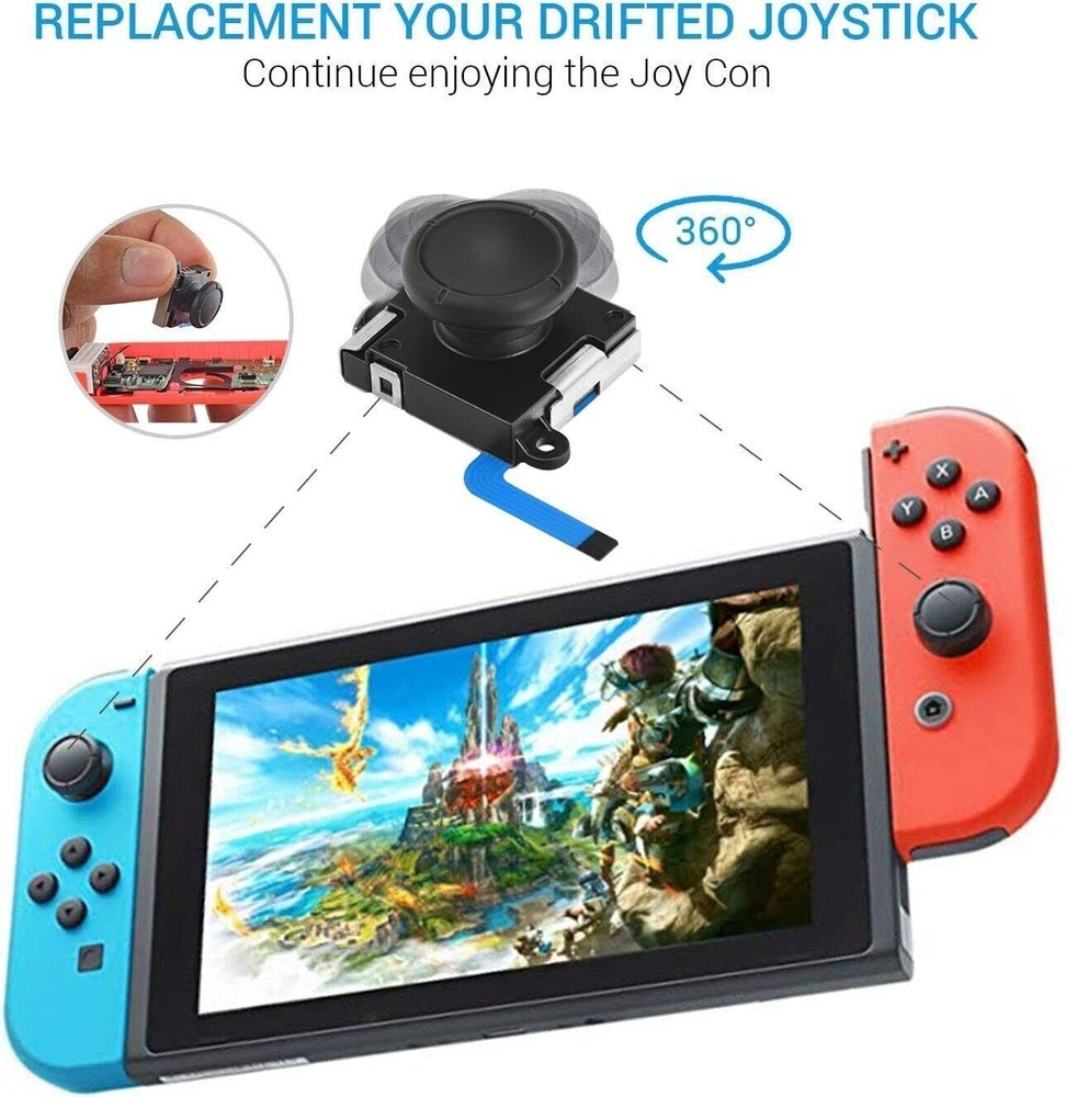 Black Joy-Con Joystick Thumbstick For Nintendo Switch / Lite Joycon Replacement