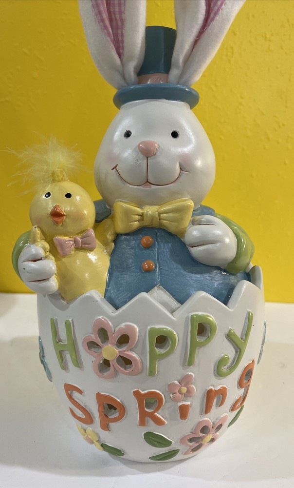 Cracker Barrel Light Up Bunny With Chick Color Changing Easter Decor