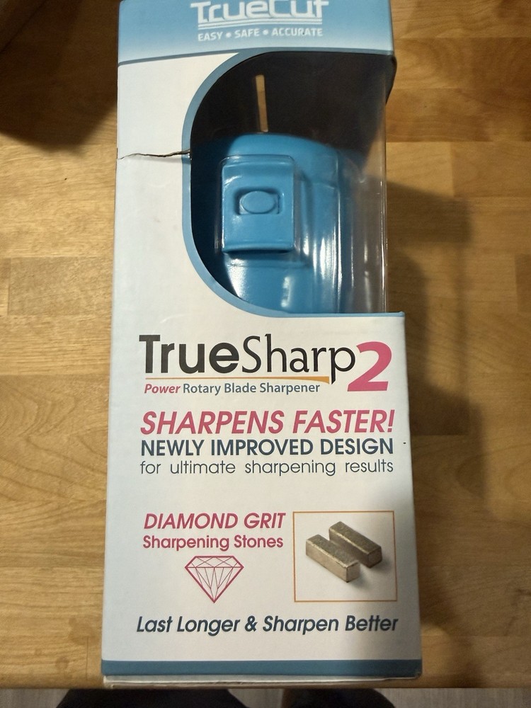 TRUE SHARP 2 High Quality Power Rotary Blade Sharpener Blue True Cut