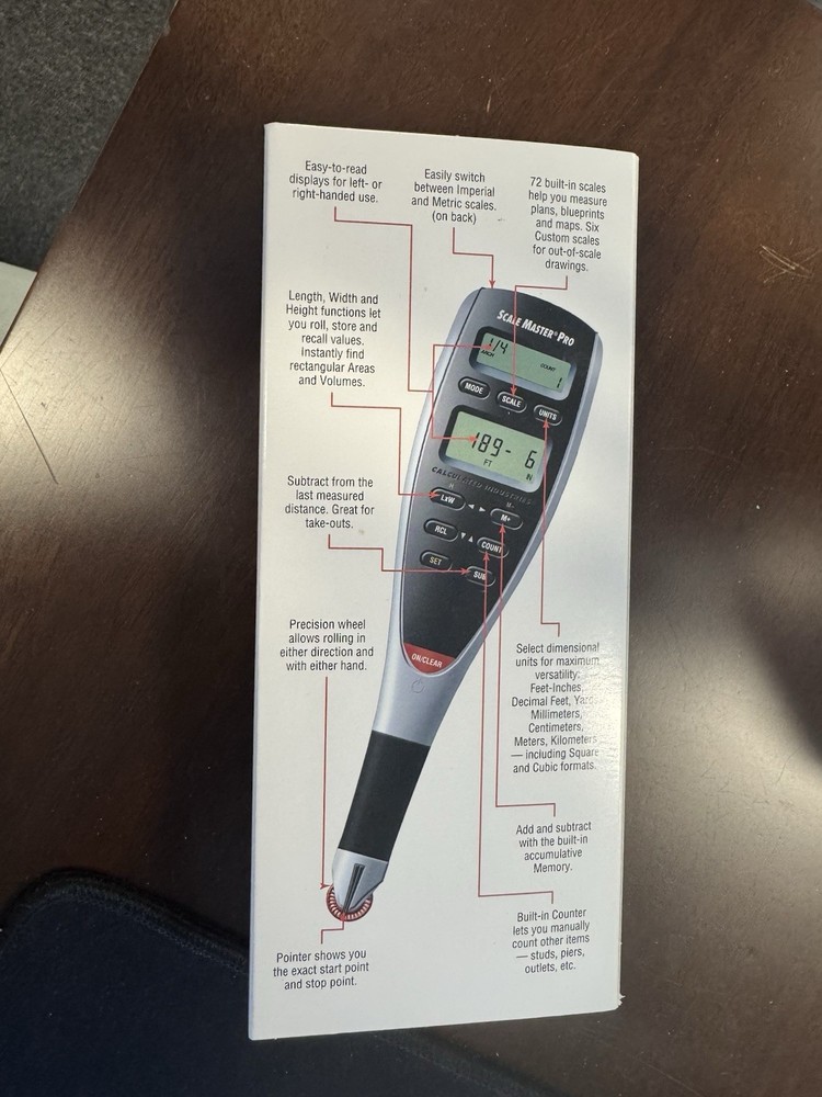 Calculated Industries 6025 Scale Master Pro Digital Plan Take-off Tool + Case