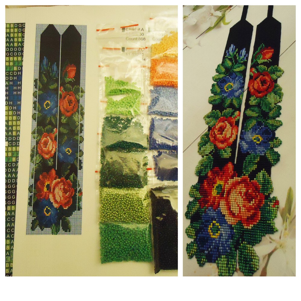 Kit for making a necklace gerdan. Beading Loom Pattern. #S1a