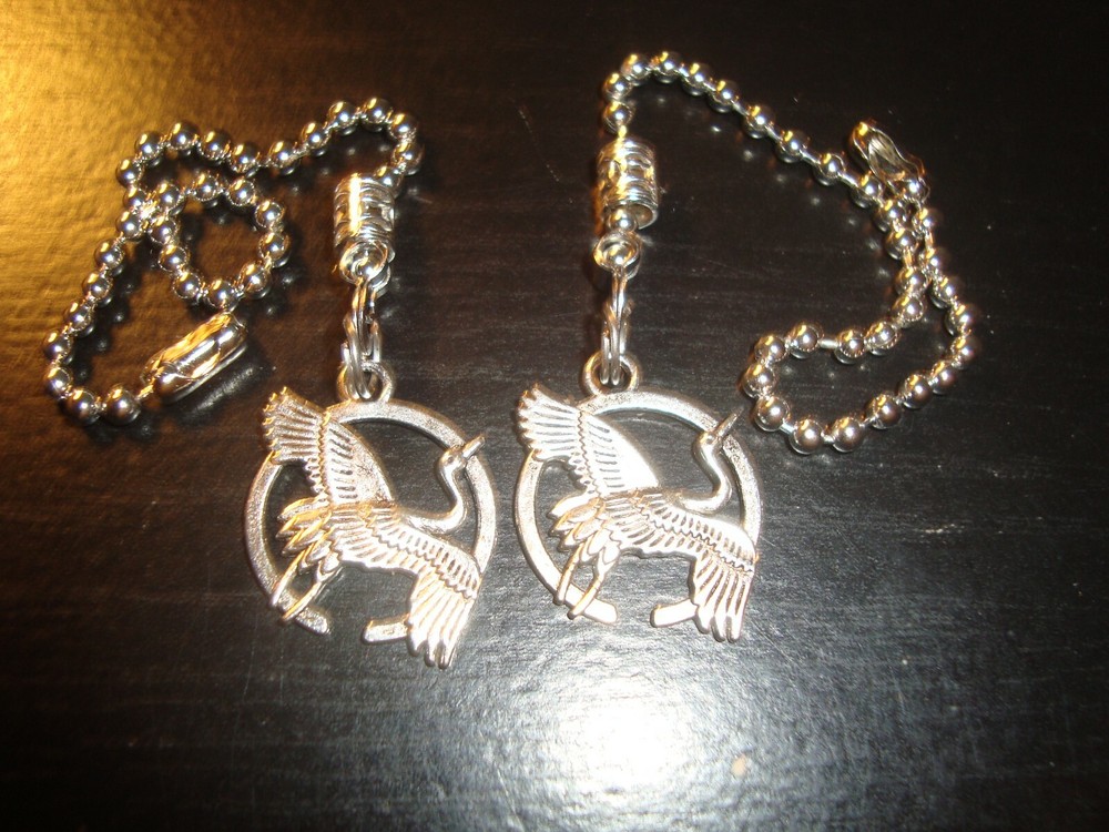 Pair Ceiling Fan Pull Chains – Heron Pendants – Decorative Light/Lamp Pulls