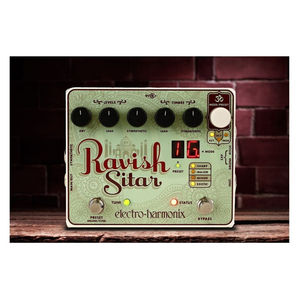 Electro-Harmonix Ravish Sitar Emulator Pedal with Selectable Decay Speed