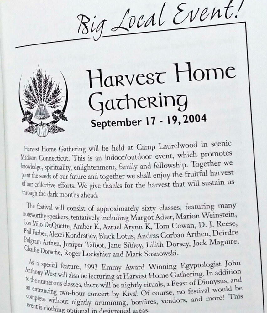 2004 Connecticut Wiccan Pagan Network Quarterly Digest History Articles Ads