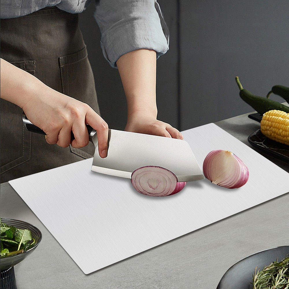 Stainless Steel Chopping Cutting Board Counter Top Protector w/ Front Overhang