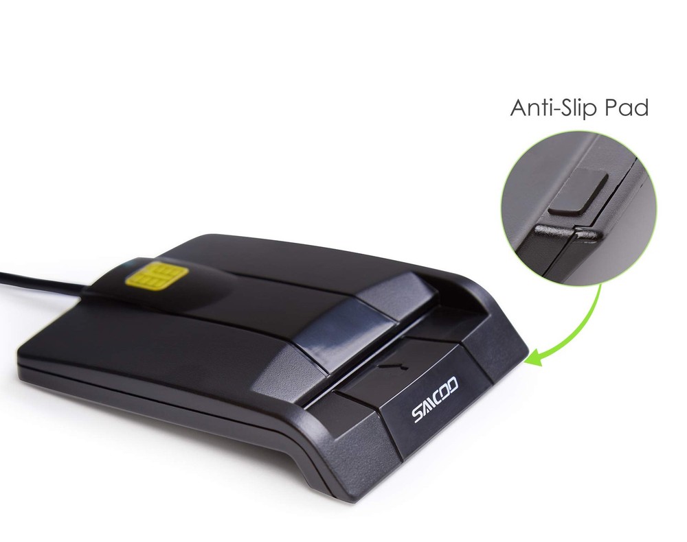 SAICOO Type C Smart Card Reader DOD Military USB-C Common Access CAC Card Rea...
