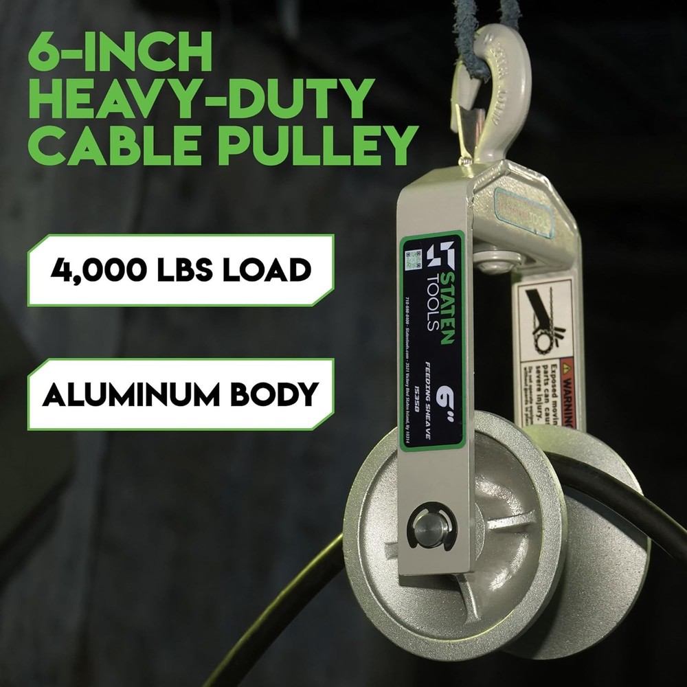 6" Diameter Hook Sheave, Cable Puller Sheave,Hook,Wire,Rope For Greenlee Pullers