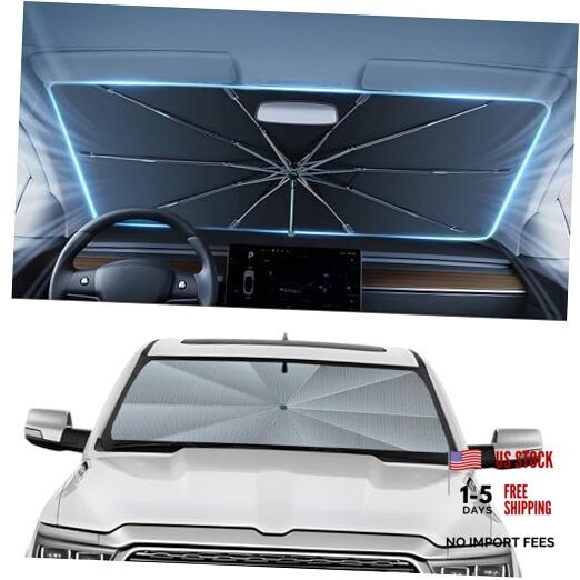 Windshield Sun Shade Umbrella for 2019-2026 Dodge Dodge RAM 1500 2019-Present