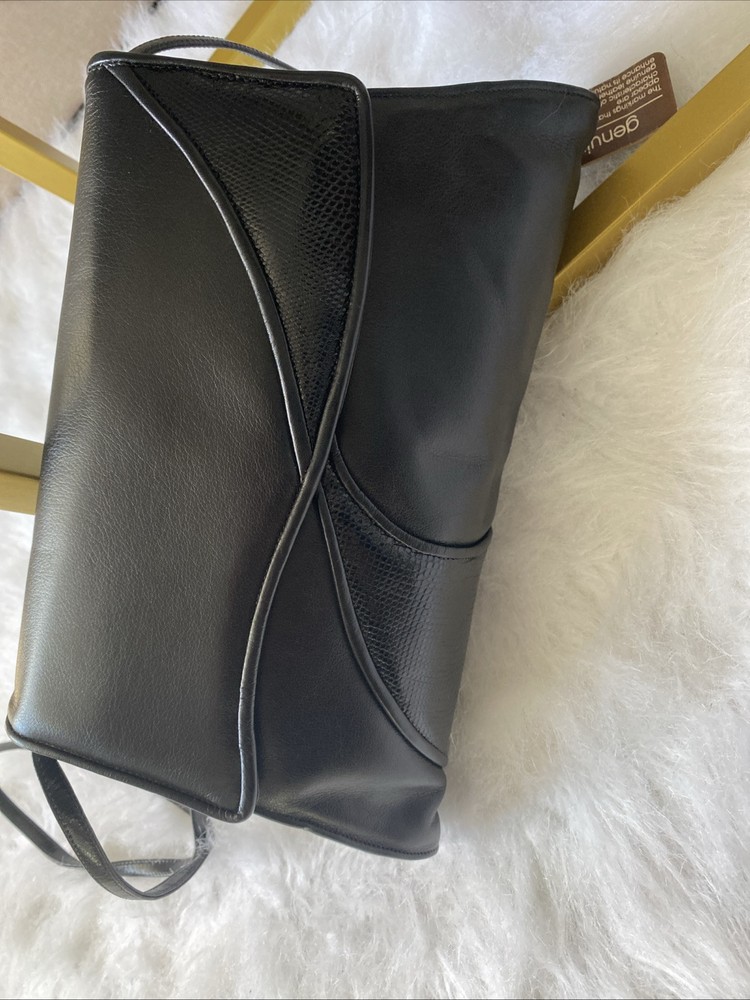 Barbara Miller Genuine Leather Handbag Black